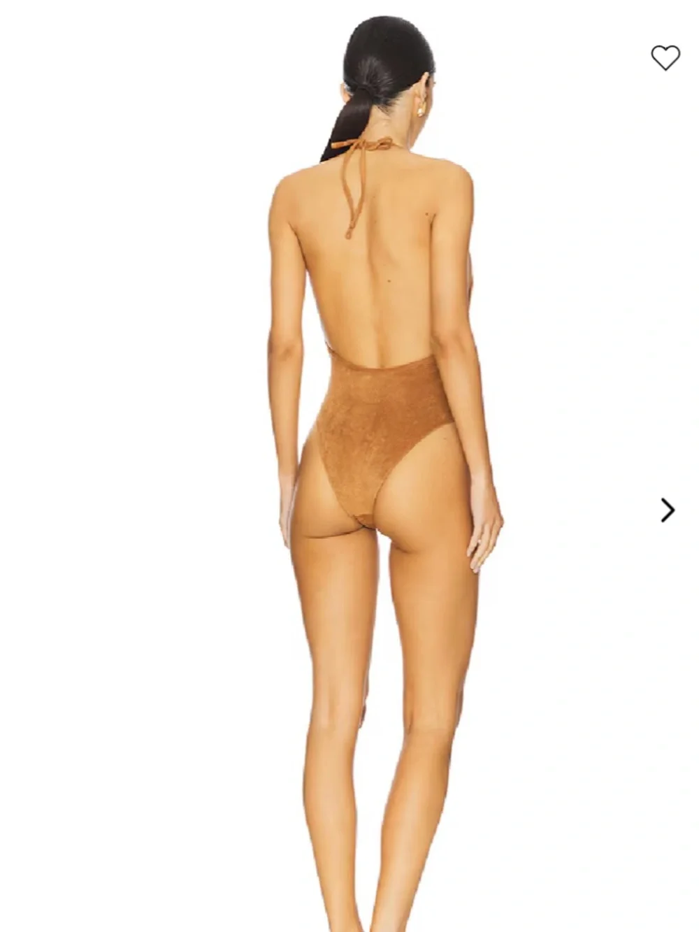 Frankies bikinis bella hadid barrel suede one piece swimsuit tan Xs